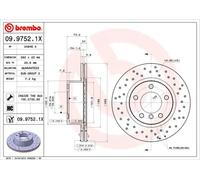 2x Disco de freno perforado/ventil. int. 09.9752.1X BREMBO para BMW 1 Coupé 3 1