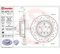 2x Disco de freno perforado/ventil. int. 09.A270.1X BREMBO para BMW 3 Touring 3