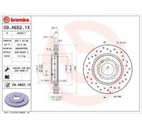 2x Disco de freno perforado/ventil. int. 09.A652.1X BREMBO para VW AUDI SKODA