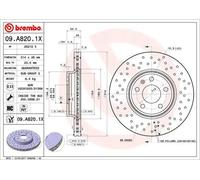 Disco de freno BREMBO 09A8201X delantero, perforado, ventilado , perforado, 1 Pieza