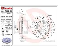 Disco de freno BREMBO XTRA LINE BREMBO 09.B344.4X, 1 Pieza