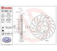 Disco de freno BREMBO 09B80751 delantero, ventilado , altamente carbonizado, 1 Pieza