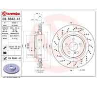 2x Disco de freno perforado/ventil. int. 09.B842.41 BREMBO para MERCEDES-BENZ SL