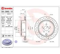 2x Disco de freno perforado/ventil. int. 09.C662.1X BREMBO para TOYOTA SUBARU