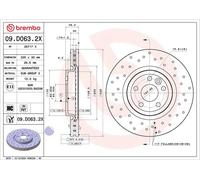 2x Disco de freno perforado/ventil. int. 09.D063.2X BREMBO