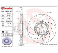 2x Disco de freno perforado/ventil. int. 09.D481.43 BREMBO para AUDI A6 C8 Avant