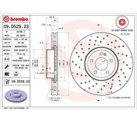 2x Disco de freno perforado/ventil. int. 09.D529.23 BREMBO para MERCEDES-BENZ