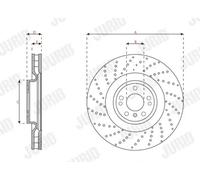 2x Disco de freno perforado/ventil. int. 563483JC-1 JURID para MERCEDES-BENZ GLE