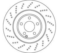 2x Disco de freno perforado/ventil. int. DF6668S TRW para MERCEDES-BENZ CLS