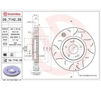 2x Disco de freno ranurado 09.7142.3S BREMBO