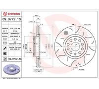 1X Disco de freno BREMBO 09.9772.1S para AUDI A3 (8P1) 2 2003-2008