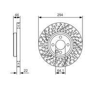 2x Disco de freno ranurado/perforado 0 986 479 A69 BOSCH para MINI MINI Roadster