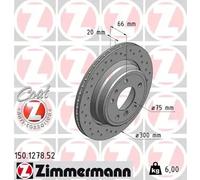 2x Disco de freno ventilación externa 150.1278.52 ZIMMERMANN para BMW 5