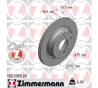2x Disco de freno ventilación externa 150.1289.20 ZIMMERMANN para BMW 3 3 Coupé