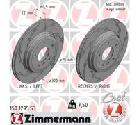 2x Disco de freno ventilación externa 150.1295.53 ZIMMERMANN para BMW 3 3 Coupé