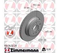 2x Disco de freno ventilación externa 150.3432.20 ZIMMERMANN para BMW X3