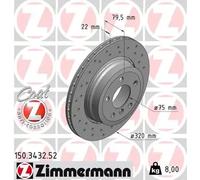 2x Disco de freno ventilación externa 150.3432.52 ZIMMERMANN para BMW X3