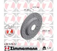 2x Disco de freno ventilación externa 430.1496.52 ZIMMERMANN para CADILLAC SAAB