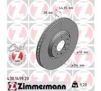 2x Disco de freno ventilación externa 430.1499.20 ZIMMERMANN para CADILLAC SAAB