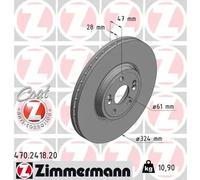 2x Disco de freno ventilación externa 470.2418.20 ZIMMERMANN para RENAULT
