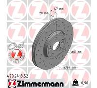 2x Disco de freno ventilación externa 470.2418.52 ZIMMERMANN para RENAULT