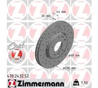 2x Disco de freno ventilación externa 470.2432.52 ZIMMERMANN para RENAULT