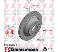 Disco De Freno Zimmermann 600.3228.20 Coat Z para Vag Eje Trasero