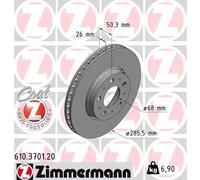 Disco De Freno Zimmermann 610.3701.20 Coat Z para Volvo Eje Delantero