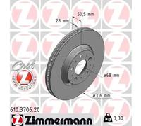 ZIMMERMANN 610.3706.20 Disco de freno
