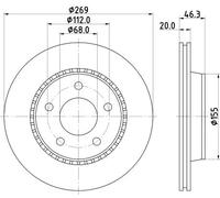 2x Disco de freno ventilación externa 8DD 355 101-351 HELLA PAGID para AUDI