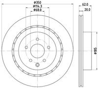 2x Disco de freno ventilación externa 8DD 355 122-261 HELLA para NISSAN INFINITI