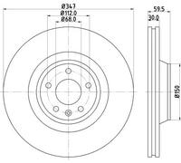HELLA 8DD 355 128-311 Disco de freno - 54324PRO_HC - altamente carbonizado - revestido