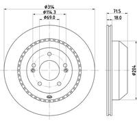 HELLA 8DD 355 131-881 Disco de freno