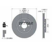 2x Disco de freno ventilación externa 92043500 TEXTAR para VW SEAT