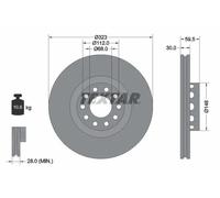 2x Disco de freno ventilación externa 92098305 TEXTAR para AUDI VW