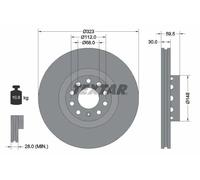 2x Disco de freno ventilación externa 92122103 TEXTAR para VW PHAETON