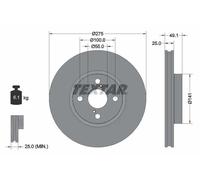 2x Disco de freno ventilación externa 92126003 TEXTAR para TOYOTA COROLLA