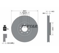 2x Disco de freno ventilación externa 92149803 TEXTAR para OPEL ASTRA H