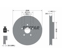 2x Disco de freno ventilación externa 92315703 TEXTAR para TOYOTA C-HR C-HR VAN