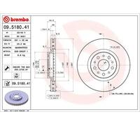 2x Disco de freno ventilación interna 09.5180.41 BREMBO para FIAT TIPO Sedán