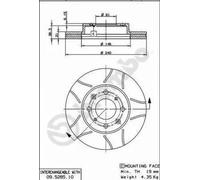 2x Disco de freno ventilación interna 09.5285.75 BREMBO para HONDA CIVIC V Sedán