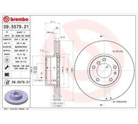 2x Disco de freno ventilación interna 09.5579.21 BREMBO para BMW ALPINA