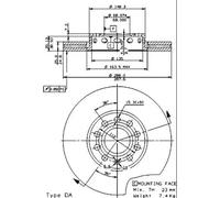 Disco de freno BREMBO 9574521 delantero, ventilado , altamente carbonizado, 1 Pieza