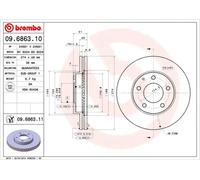 2x Disco de freno ventilación interna 09.6863.11 BREMBO para MAZDA XEDOS 9