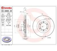 2x Disco de freno ventilación interna 09.6866.20 BREMBO para OPEL ISUZU