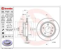 2x Disco de freno ventilación interna 09.7727.11 BREMBO para BMW 3 Touring 3