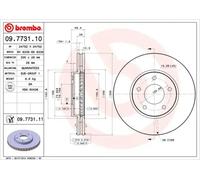 2x Disco de freno ventilación interna 09.7731.11 BREMBO para JAGUAR DAIMLER