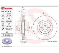 2x Disco de freno ventilación interna 09.8004.41 BREMBO para ALFA ROMEO MITO