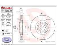 2x Disco de freno ventilación interna 09.8689.11 BREMBO para AUDI A6 C5 A4 B5