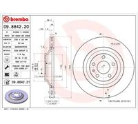 2x Disco de freno ventilación interna 09.8842.21 BREMBO para AUDI A6 C6